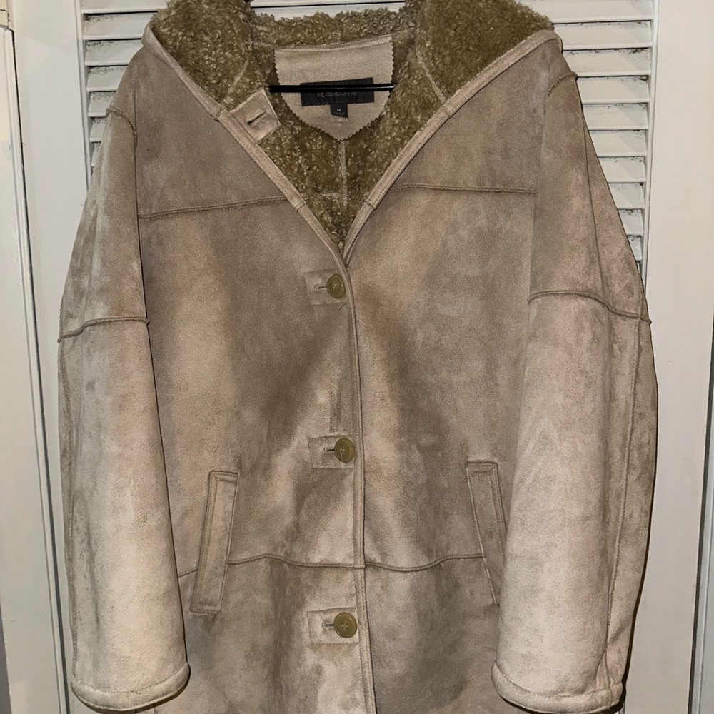 Liz Claiborne Tan Teddy Jacket with Plush Lining